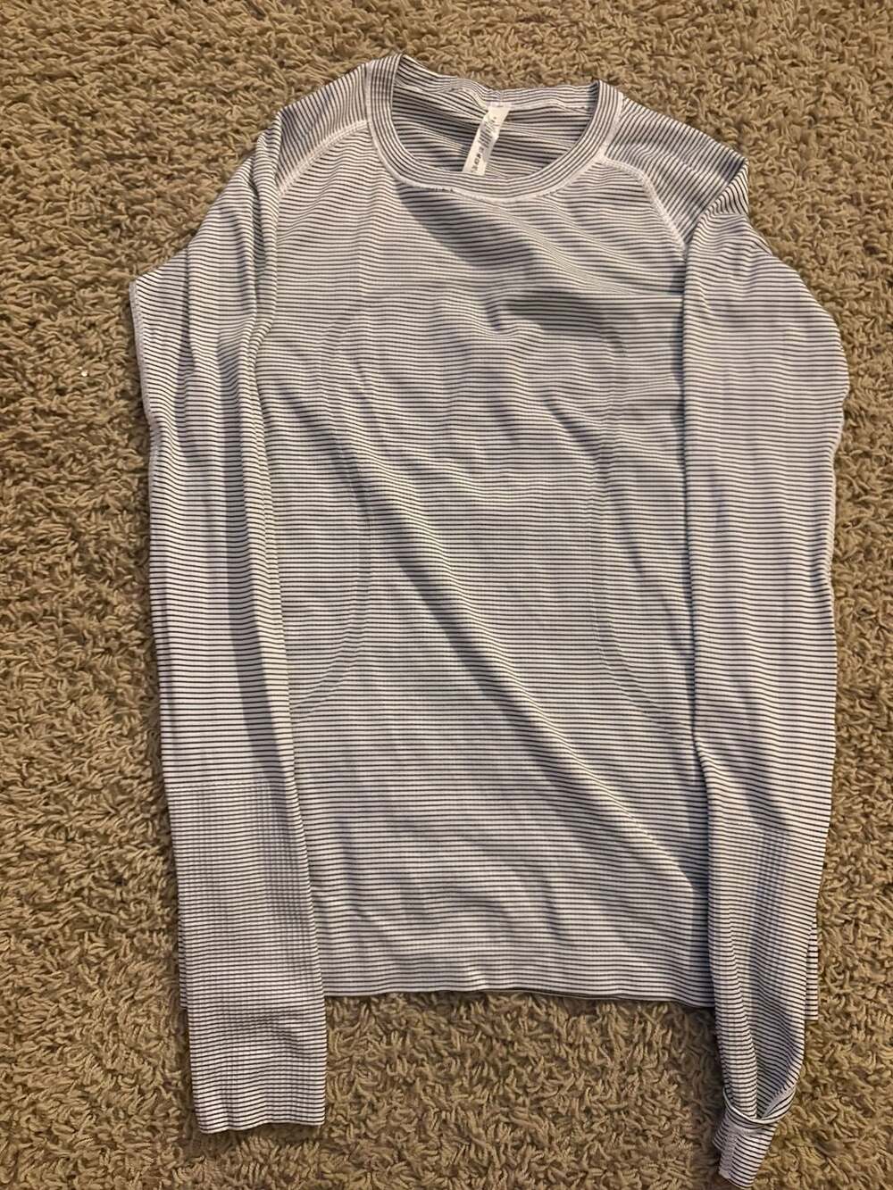 Lululemon Swiftly Tech Long Sleeve Shirt Size 8 Black White Stripe